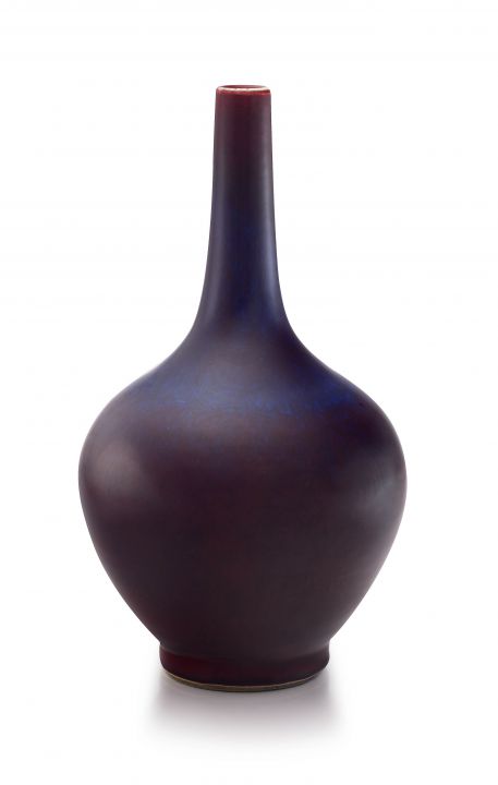 Â A Chinese flambÃ©-glazed bottle vase, Qing Dynasty, 19th century