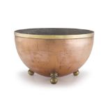 A Cape copper and brass bowl, Johannes Marthinus Woudberg (IV), Wellington, 20th century