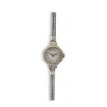 Lady's diamond and 18ct white gold cocktail watch, 1930s