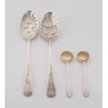 A pair of George III silver berry spoons, Thomas Wallis & Jonathan Hayne, London, 1815