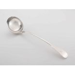 A George IV silver 'Fiddle' pattern soup ladle, Robert Gray & Sons, Glasgow, 1824