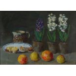 Rudolf Bartels; Still Life with Hyacinths and Fruit