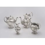 A Victorian three-piece silver tea set, Martin, Hall & Co, London, 1869