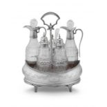 A George III silver and cut-glass cruet set, The Batemans, London, 1804