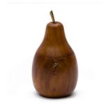 A George III style fruitwood pear-shaped tea caddy