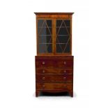 A George III mahogany secretaire bookcase