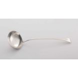 A George IV silver 'Old English' pattern soup ladle, maker's marks indistinct, R*, London 1835