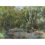 Cecil Thornley Stewart; Stream with Trees