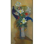 Arne Siegfried; Lilies and Delphiniums in a Vase