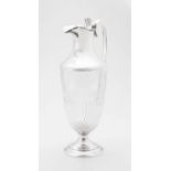 A Victorian silver-mounted glass claret jug, William Hutton & Sons, London, 1892