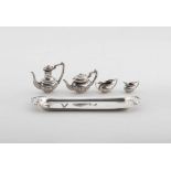 An Elizabeth II silver miniature five-piece tea service, John Rose, Birmingham, 1956