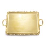 A German gilt-plated two-handled tray, KÃ¼hn, 20th century