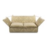 An upholstered knole sofa