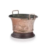 A copper two-handled vessel