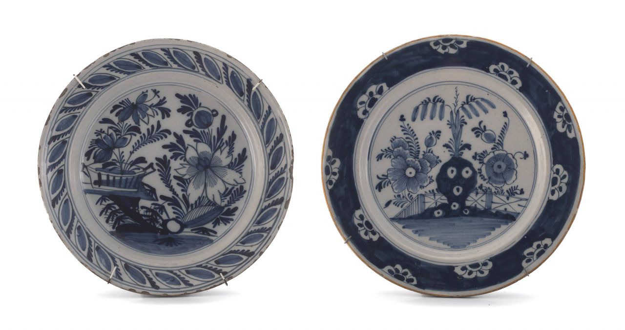 A Delft blue and white dish, 18th century