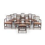 A set of twelve George III style mahogany chairs, 20th century