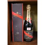 A 75cl bottle of G H Mumm 1998 vintage brut millesime champagne, in card box.