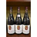 Three 75cl bottles of Chateauneuf du Pape, 1990, Domaine du Grand Tinel. (3)