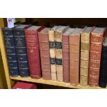 (HP) BINDINGS: collection of 10 vols, 8vo, 19th-early 20thc, calf or morocco bound literature and