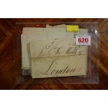 POSTAL HISTORY: collection of 9 letters entire, 18th & 19thc, various marks. (9)