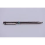 A silver propelling pen, by Tiffany & Co, London 2005.