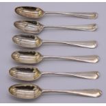 A set of six silver Old English pattern teaspoons, marks indistinct, 93g.