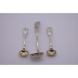 A George IV Scottish silver Old English pattern sifter spoon, by William Chawner II, Edinburgh 1828;