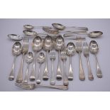 A small quantity of silver Old English pattern flatware, by Josiah Williams & Co, London 1921-30,