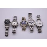 A Casio wristwatch; together with four others. (5)