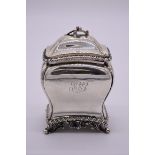 A Victorian silver bombe tea caddy, by Carrington & Co, London 1898 13.5cm high, 294g.