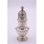 A Victorian silver gilt lined baluster sugar caster, by Edward Barnard & Sons Ltd, London 1885,