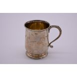 A silver Christening tankard, by E S Barnsley & Co, Birmingham 1939, 8.5cm high, 139.5g.