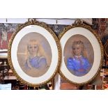 (HP) J B Harrison, a bust length portrait of a young girl; and her sister, a pair, one signed and