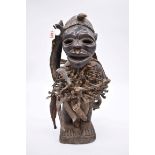 Ethnographica: an African tribal nail fetish figure, nkisi nkondi, Congo, 49cm high.