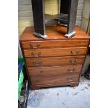 An Eastern hardwood chest of drawers, 76.5cm wide.