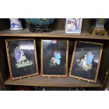 Spaj Atkinson, a set of three butterfly wing and watercolour pictures of fairies, each inscribed, 27