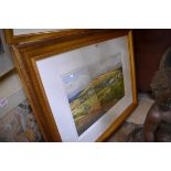 Neil Holland, Amberley Chalk Pits and the Arun Valley from Bury Hill, signed, labelled verso,