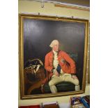 (HP) After Johan Zoffany, late 18th/early 19th century, portrait of George III seated dressed in