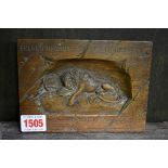 An 18th century carved walnut Lion of Lucerne plaque, dated 1792 in Roman numerals, 16cm wide.