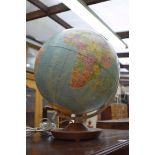 A Rath illuminated 'Political' table globe, total height 41cm.