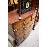 (HP) An early 19th century mahogany bowfront chest of drawers, 103cm wide.