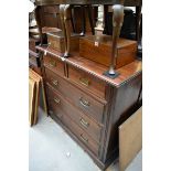 (HP) A late Victorian walnut chest of drawers, 103cm wide.