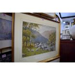 Warren Williams, a welsh river scene, signed, watercolour, 32.5 x 52cm.