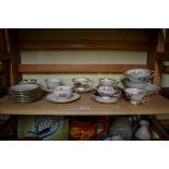 A small collection of Continental porcelain tea bowls and saucers.