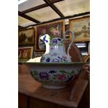 A Copeland Spode pottery jug and basin, the basin 37.5cm diameter.