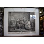After D Teniers, 'The Card Players', engraving, I.36 x 49cm.