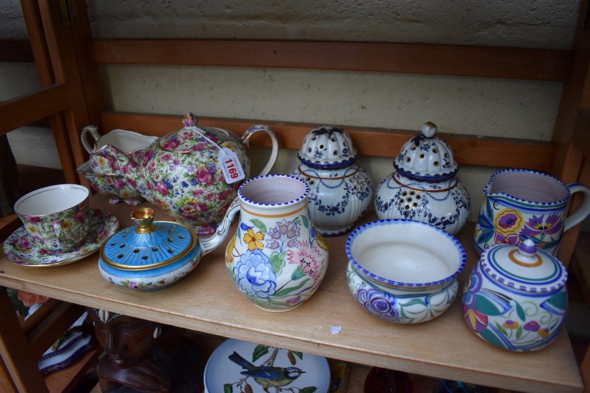 A mixed group of ceramics, to include a Royal Winton 'Summertime Chintz' part teaset; an unusual