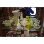 An interesting collection of Victorian uranium glass. (8)