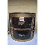 A graduated pair of Indian hardwood and brass buckets, largest 21cm high.