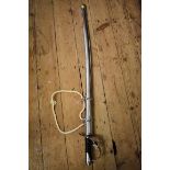 An Italian model 1860 heavy cavalry sword and scabbard, having 88cm blade.